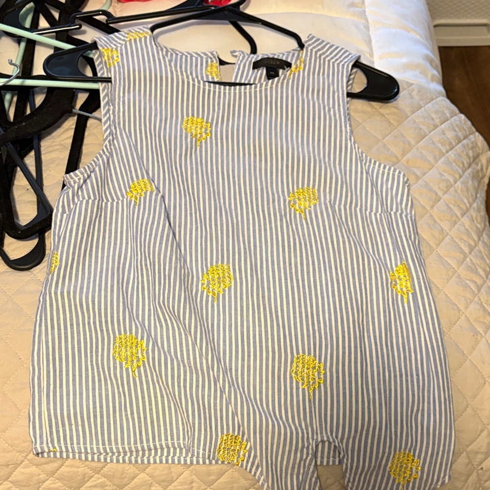 J. Crew Blue and Yellow Striped Sleeveless Top